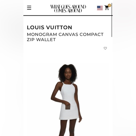 AUTHENTIC PRELOVED LOUIS VUITTON COMPACT MONOGRAM CANVAS WALLET  zipper brown - Picture 15 of 15